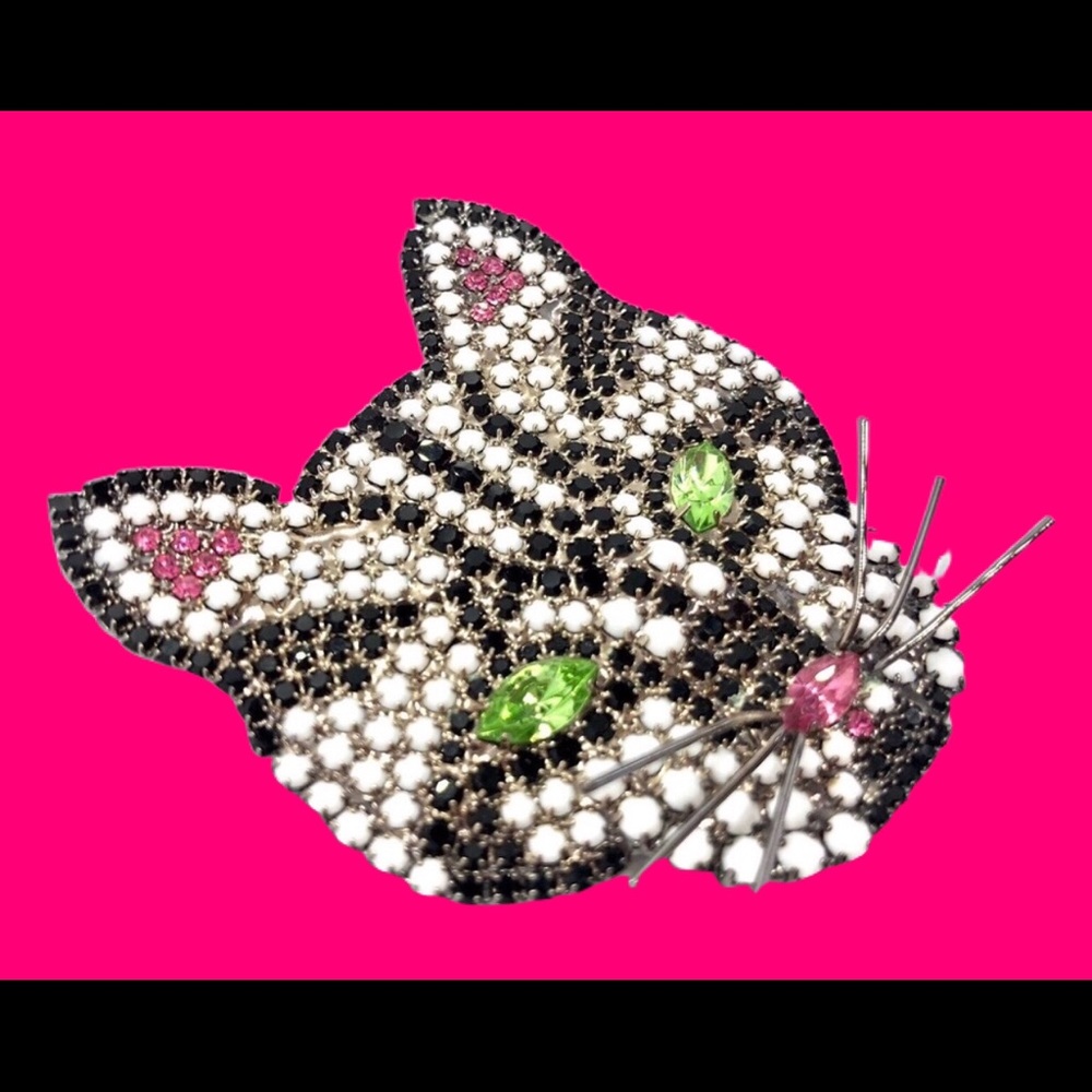 Big Cat Brooch - Crystal Rhinestone Statement